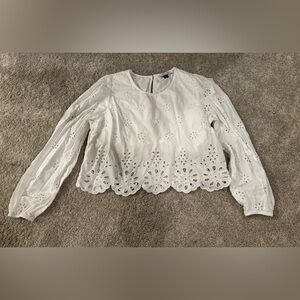 American Eagle White Eyelet Blouse – Women’s Medium